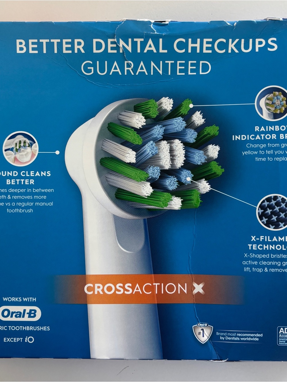 Oral-B CrossAction X Replacement Electric Toothbrush Heads, 10-count, White New - Picture 2 of 6